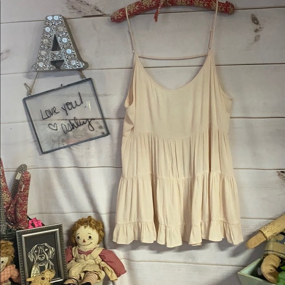 Paper Crane Tops - Paper Crane; White; Camisole;Tank Top; L